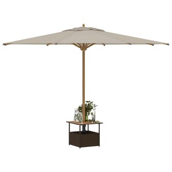 Tuintafel met parasolgat 55x55x46,5 cm poly rattan bruin 4