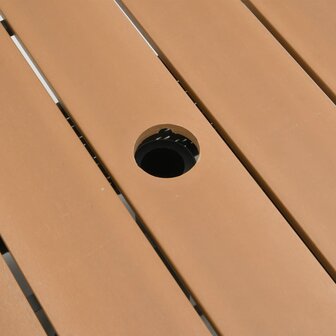 Tuintafel met parasolgat 55x55x46,5 cm poly rattan bruin 8