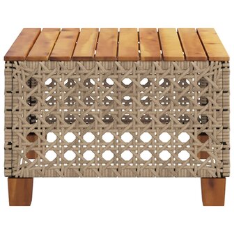 Tuintafel 55x55x36 cm poly rattan en acaciahout beige 5