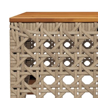 Tuintafel 55x55x36 cm poly rattan en acaciahout beige 7