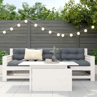Tuintafel 100x50x75 cm massief grenenhout wit 3