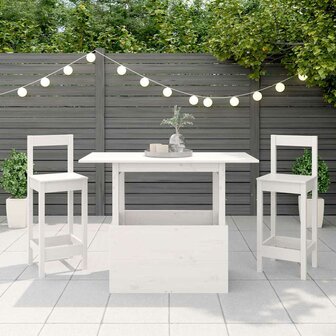 Tuintafel 100x50x75 cm massief grenenhout wit 4