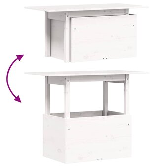 Tuintafel 100x50x75 cm massief grenenhout wit 8