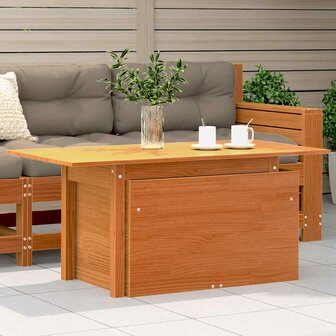 Tuintafel 100x50x75 cm massief grenenhout wasbruin 1