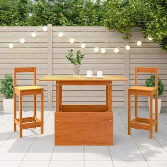 Tuintafel 100x50x75 cm massief grenenhout wasbruin 4