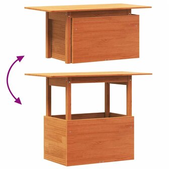 Tuintafel 100x50x75 cm massief grenenhout wasbruin 8