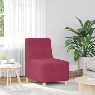 Fauteuil 55 cm fluweel wijnrood 1