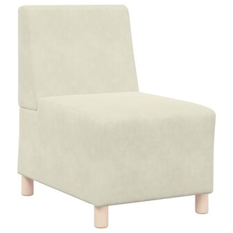 Fauteuil 55 cm fluweel cr&egrave;mekleurig 2