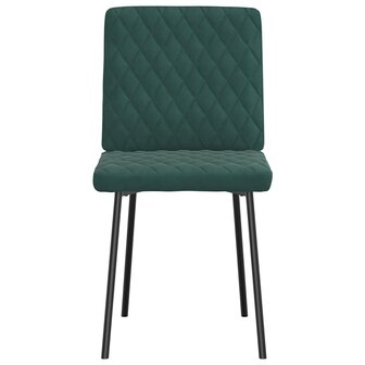 Eetkamerstoelen 2 st fluweel donkergroen 3