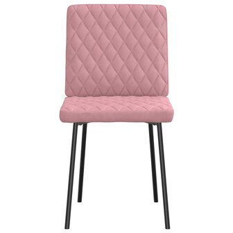 Eetkamerstoelen 2 st fluweel roze 4