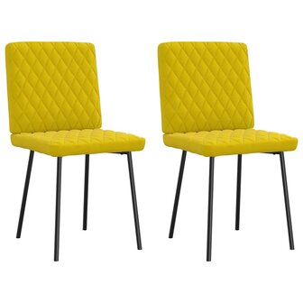 Eetkamerstoelen 2 st fluweel geel 1