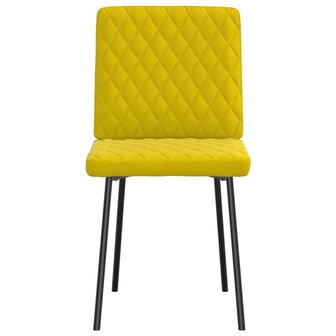 Eetkamerstoelen 2 st fluweel geel 4