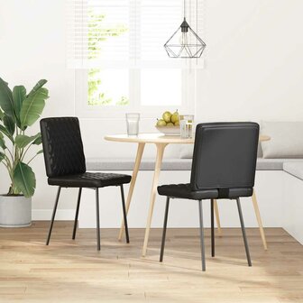 Eetkamerstoelen 2 st kunstleer zwart 2