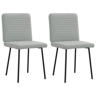 Eetkamerstoelen 2 st fluweel lichtgrijs 1