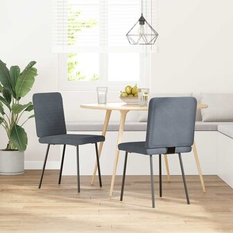 Eetkamerstoelen 2 st fluweel donkergrijs 2