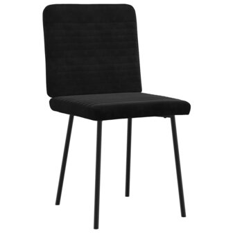 Eetkamerstoelen 2 st fluweel zwart 3