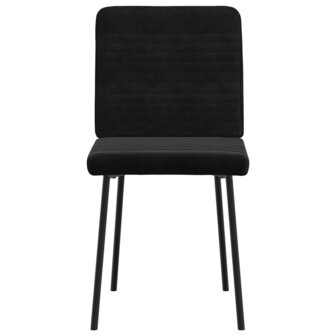 Eetkamerstoelen 2 st fluweel zwart 4
