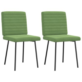 Eetkamerstoelen 2 st fluweel lichtgroen 2