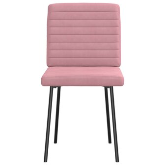 Eetkamerstoelen 2 st fluweel roze 3