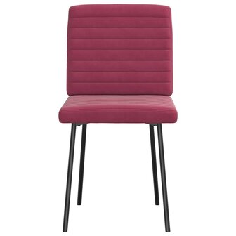Eetkamerstoelen 2 st fluweel wijnrood 3