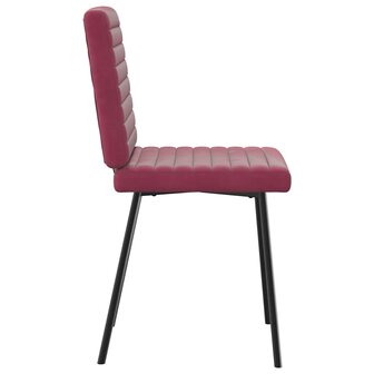 Eetkamerstoelen 2 st fluweel wijnrood 5