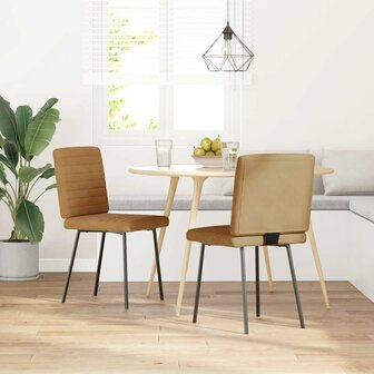 Eetkamerstoelen 2 st fluweel bruin 1