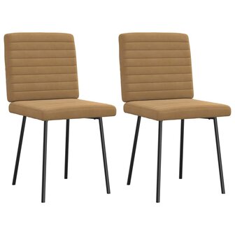 Eetkamerstoelen 2 st fluweel bruin 2