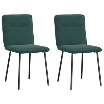 Eetkamerstoelen 2 st fluweel donkergroen 1