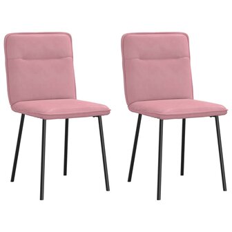 Eetkamerstoelen 2 st fluweel roze 1