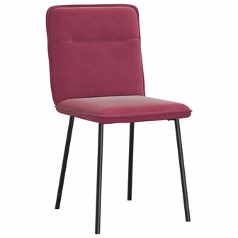 Eetkamerstoelen 2 st fluweel wijnrood 3