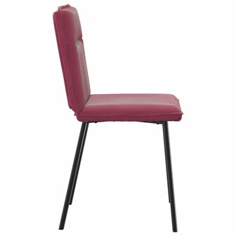 Eetkamerstoelen 2 st fluweel wijnrood 5