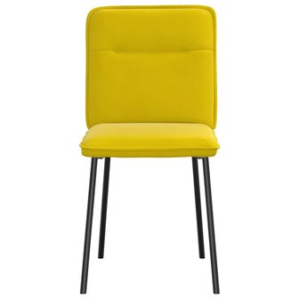 Eetkamerstoelen 2 st fluweel geel 4