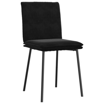 Eetkamerstoelen 2 st fluweel zwart 3