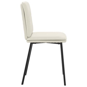 Eetkamerstoelen 2 st fluweel cr&egrave;mekleurig 5