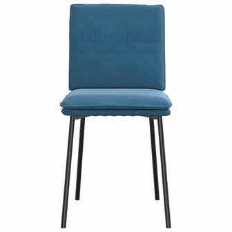 Eetkamerstoelen 2 st fluweel blauw 4