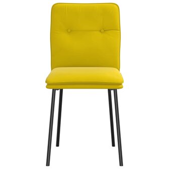 Eetkamerstoelen 2 st fluweel geel 4