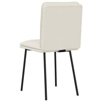 Eetkamerstoelen 2 st fluweel cr&egrave;mekleurig 6