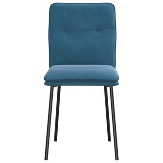 Eetkamerstoelen 2 st fluweel blauw 4