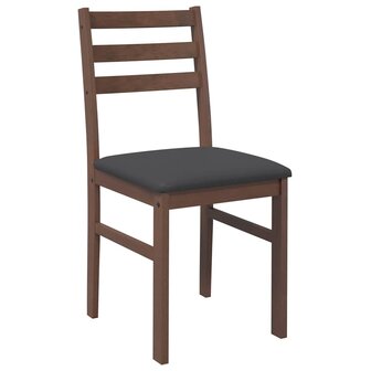 Eetkamerstoelen met kussens 2 st massief hout rubber bruin 4