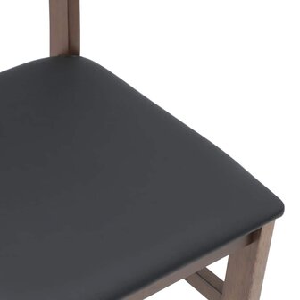Eetkamerstoelen met kussens 2 st massief hout rubber bruin 8