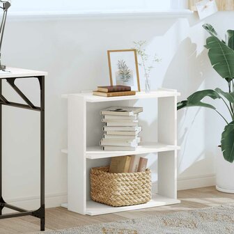 Boekenkast 3-laags 60x30x60 cm bewerkt hout wit 3