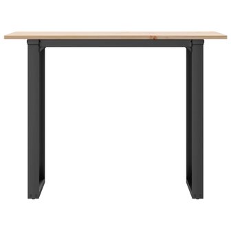 Eettafel O-frame 100x50x75 cm massief grenenhout en gietijzer 4