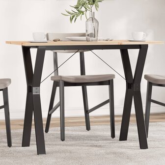 Eettafel Y-frame 100x50x75 cm massief grenenhout en gietijzer 1