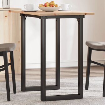 Eettafel O-frame 80x50x75,5 cm massief grenenhout en gietijzer 1