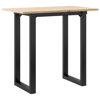 Eettafel O-frame 80x50x75,5 cm massief grenenhout en gietijzer 2