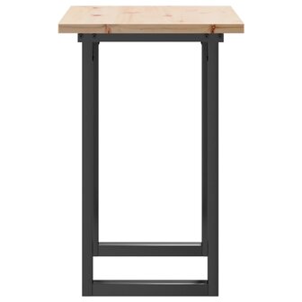 Eettafel O-frame 80x50x75,5 cm massief grenenhout en gietijzer 5