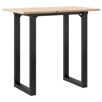 Eettafel O-frame 80x50x75,5 cm massief grenenhout en gietijzer 6