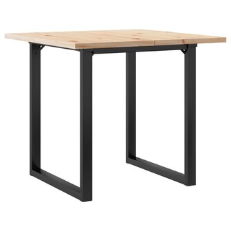Eettafel O-frame 90x90x75,5 cm massief grenenhout en gietijzer 2