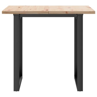 Eettafel O-frame 90x90x75,5 cm massief grenenhout en gietijzer 4