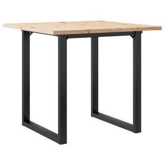 Eettafel O-frame 90x90x75,5 cm massief grenenhout en gietijzer 6